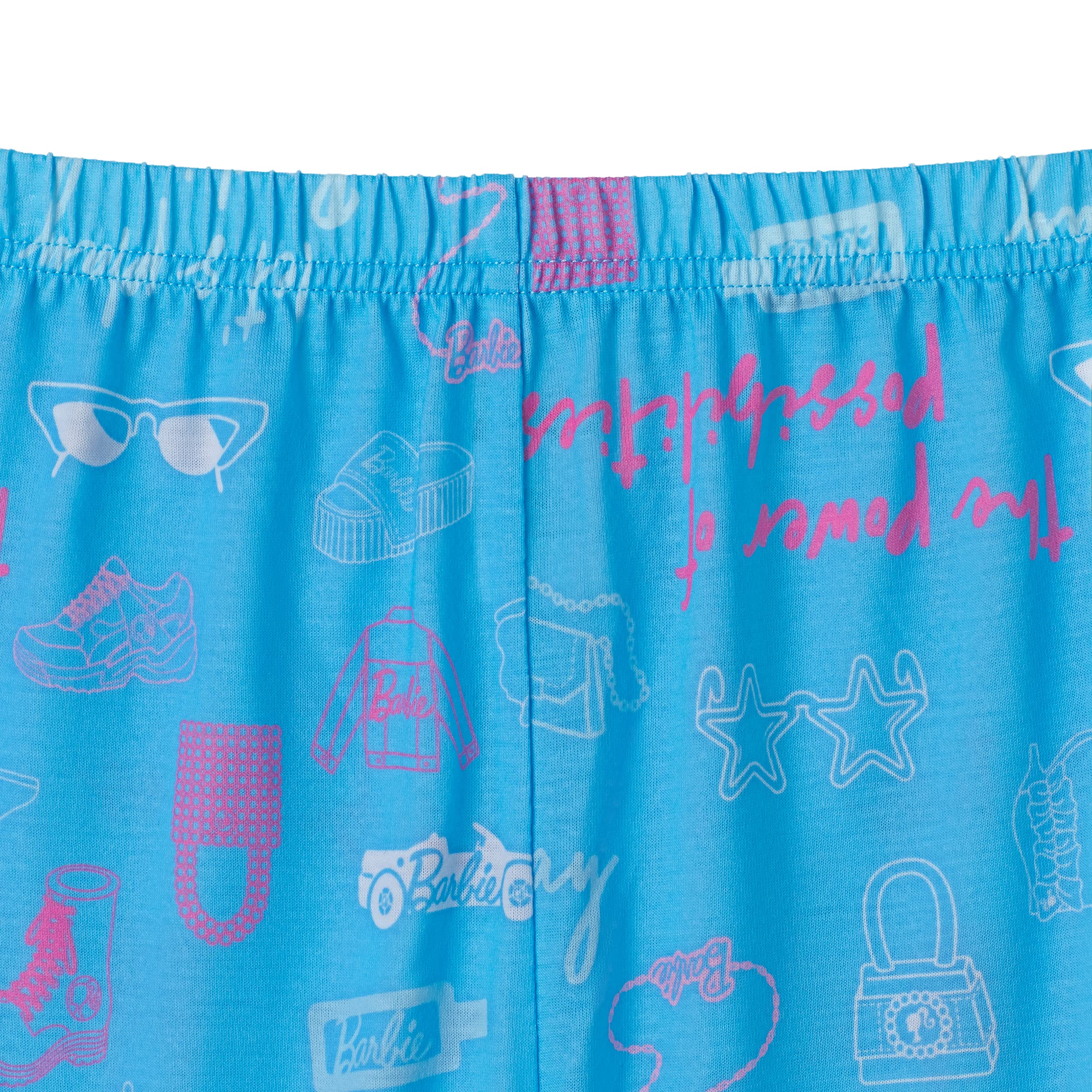 Barbie Girls Pajama Pants and Sleep Shirt Sets for Kids 4 Piece Sleepwear Set for Girls (as1, numeric, numeric_4, regular, Light Blue-Light Pink)