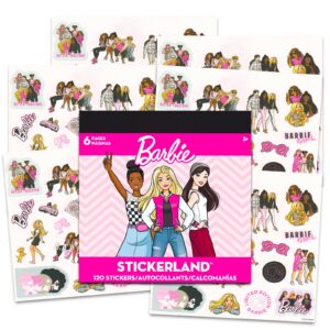 Barbie Sticker Book for Girls - Barbie Sticker Pack Bundle with 120 Barbie Stickers for Kids Ages 4-8 Plus Door Hanger | Barbie Party Supplies