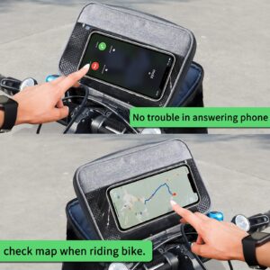 MKYRLX Bike Handlebar Bag Waterproof,Bike Phone Front Bag, Bicycle Bag, Phone Holder for Bike,Bicycle Phone Mount, Bicycle Basket Front For MTB, Road, Mountain,Grey