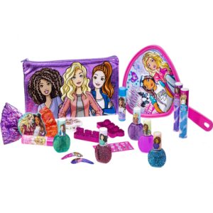 Barbie - Townley Girl Mega Cosmetic Makeup Gift bag Set includes Lip Gloss, Nail Polish & Hair Accessories and more! for Kids Girls, Ages 3+ perfect for Parties, Sleepovers and Makeovers