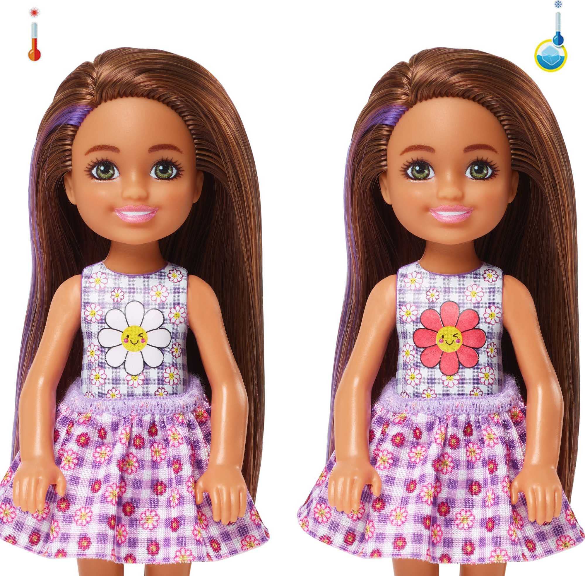 Barbie Color Reveal Small Doll & Accessories, Picnic Series, 6 Surprises, 1 Chelsea Doll (Styles May Vary)