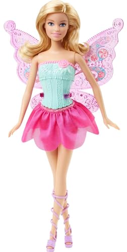 Barbie Doll Fantasy Dress-Up Set with Blonde Fashion Doll, Candy-Inspired Clothes & Accessories like Fairy Wings & Mermaid Tail