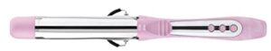 chi x barbie dream pink curling iron, hair curler creates shiny, frizz-free, & healthy hair, includes compact mirror & carrying bag, 1.25"" barrel