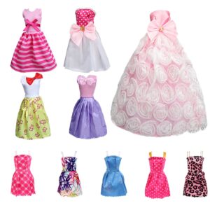 SOTOGO 85 Pieces Doll Clothes and Accessories for 11.5 Inch Girl Doll Include 10 Sets Handmade Doll Outfits Fashion Doll Dresses Party Doll Gowns, 75 Pieces Doll Accessories and Storage Bag