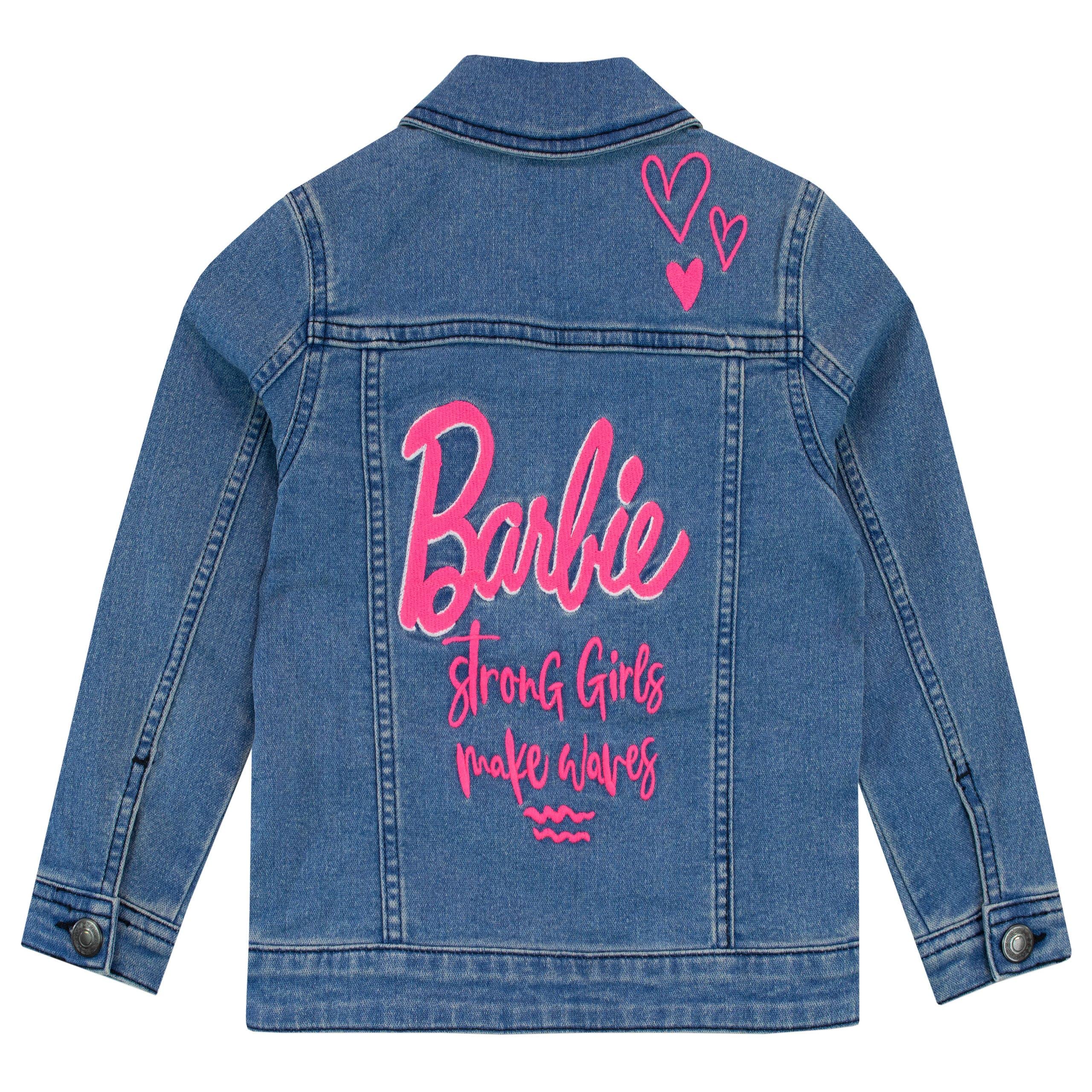 Barbie Girls Embroidered Jean Jacket Outerwear For Kids Blue 8