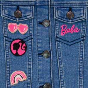 Barbie Girls Embroidered Jean Jacket Outerwear For Kids Blue 8