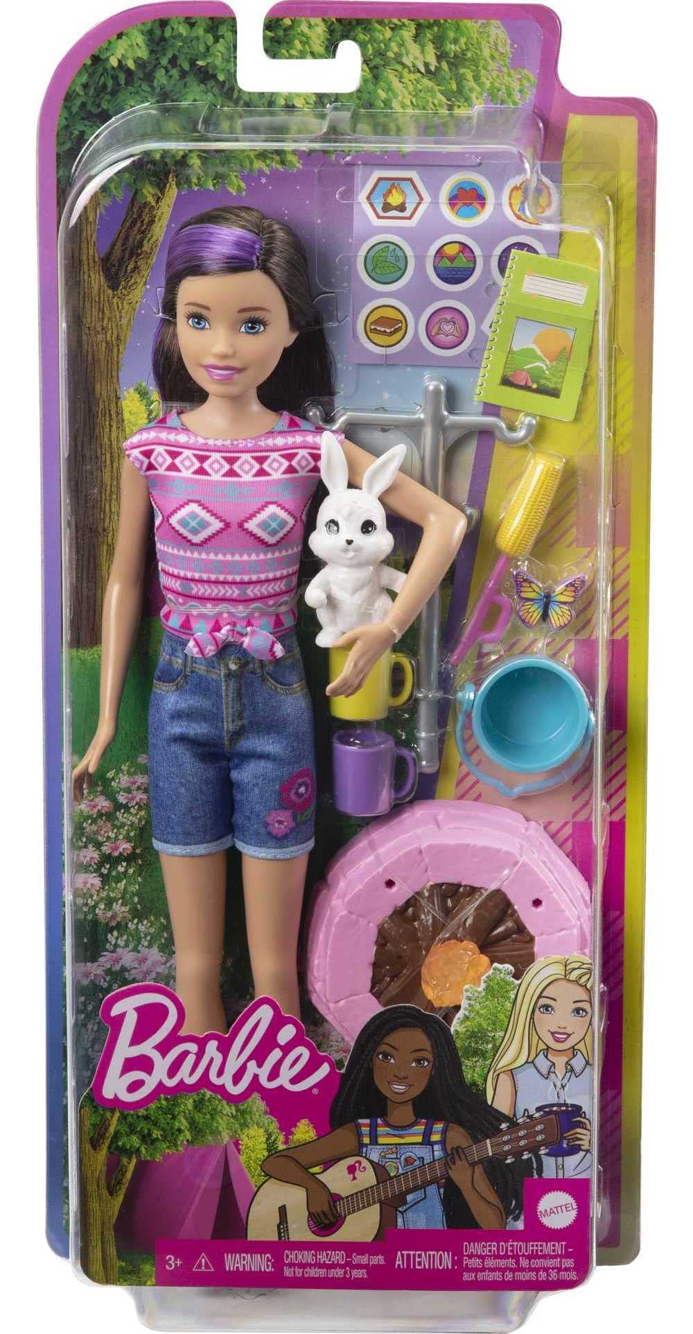 Barbie It Takes Two Skipper Doll & Accessories, Camping Playset with Doll, Campfire, Pet Bunny, Sticker Sheet & More