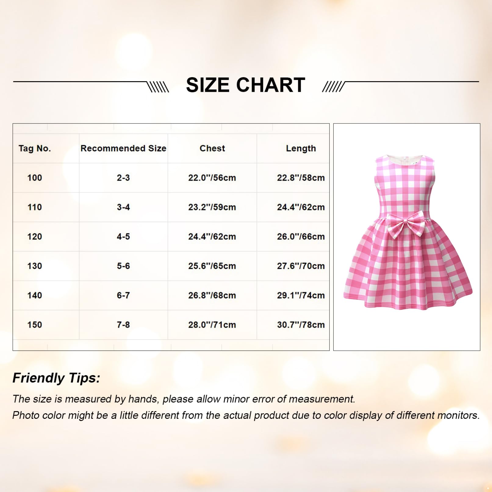 Fldy Girls Princess Costume Pink Doll Movie Costume Dress with Bag Set Fly Sleeve Sundress for Party Birthday Dress Up Pink A 6-7 Years