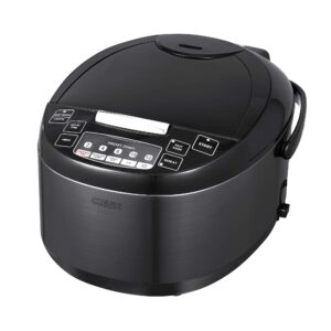 Crux 12 Cup Non-Induction Rice Cooker, Multi-Cooker, Food Steamer, Slow Cooker, Stewpot, Easy One-Pot Healthy Meals, Dishwater Safe, Non-Stick Bowl, Black, one size