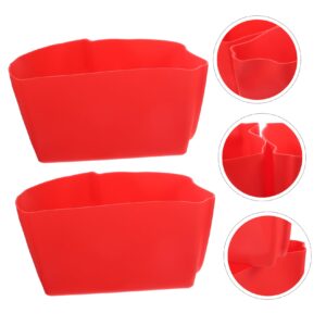 HOMSFOU 4 Sets Saucepan Silicone Lining Silicone Cookware Silicone Cooking Utensils Red Rice Cooker Multi-use Cooker Divider Slow Cooker Insert Kitchen Supplies Non-slip