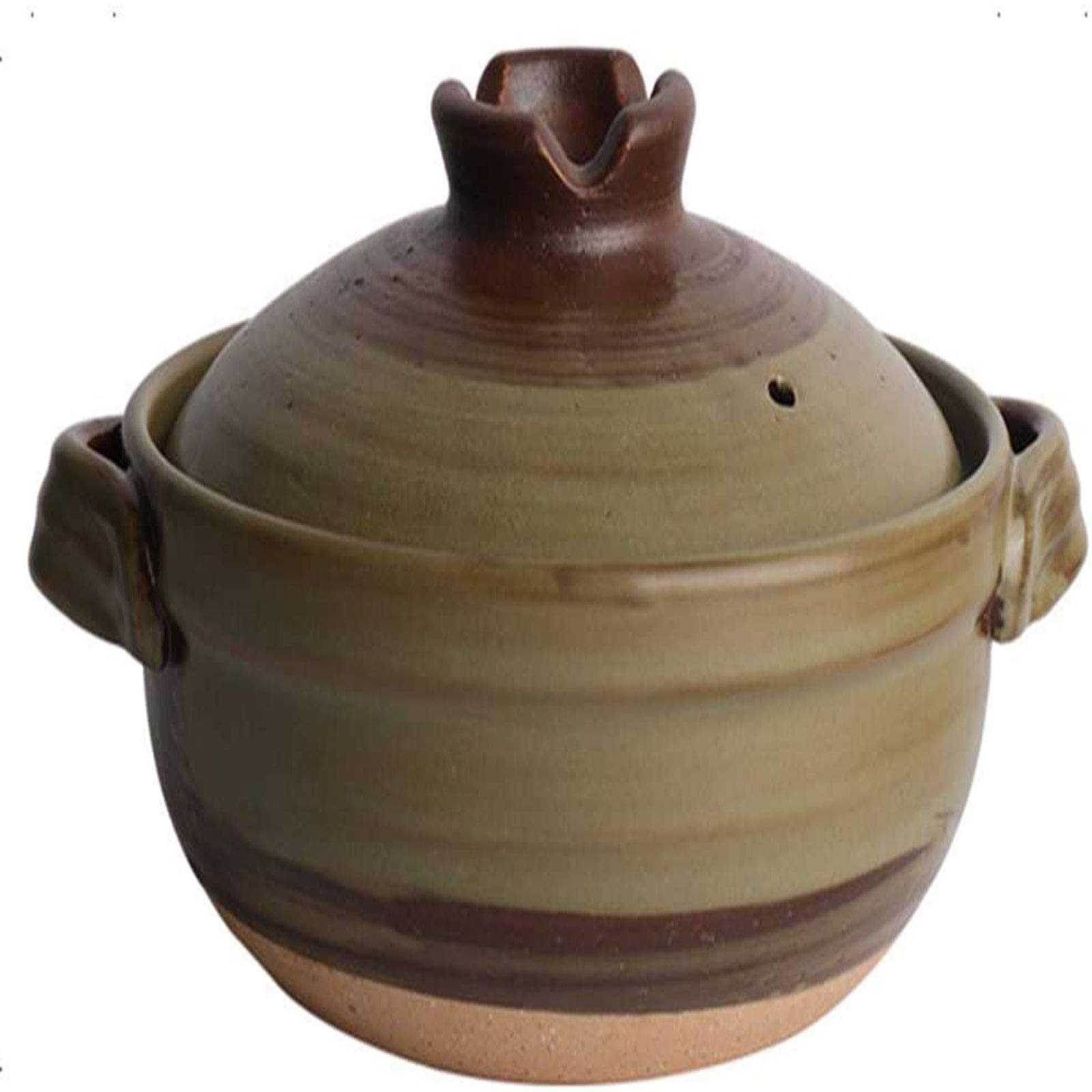 Round Ceramic Hot Pot Casserole Bank Clay Pot Saucepan Heat Resistant Soup Pot Slow Cooker For Rice Stew(Size:1.2L,Color:B) (C 1.2L) (A 2.2L)