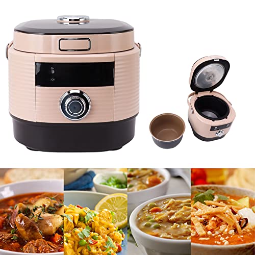 Rice Cooker, 3D Circulating Heating Anti Stick Coating 5L Large Capacity Over Voltage Protection Slow Cooker for Kitchen (EU Plug)