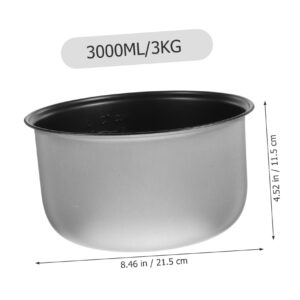 Abaodam 3pcs Rice Cooker Liner Cooker Liner Container Pressure Cooker Replacement Pot Ceramic Cookware Bowl Stainless Steel Cookware Rice Cooker Inner Pot Replacement Cauldron Alloy Cake