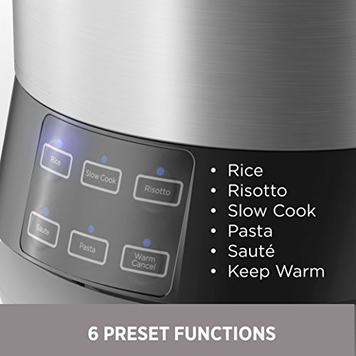 BLACK+DECKER RCR520S All-in-One Cooking Pot, 20-Cup Cooked/10-Cup Uncooked Rice Cooker, Slow Cooker and Food Steamer with Saute Function, Stainless Steel