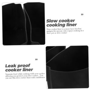 Luxshiny 1 set Partition silicone cookware heat-resist slow cooker liner Insert rice cooker black rice cooker insert Partition plate odorless daily use rice cooker black