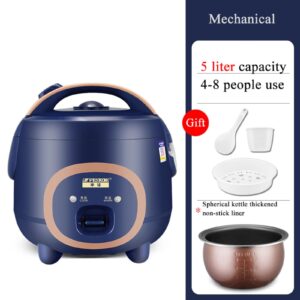 Rice Cooker with Steamer Insert, Blue, Slow Cooker with Keep Warm Function, Steamer, Rice Cooker,Blue-5L