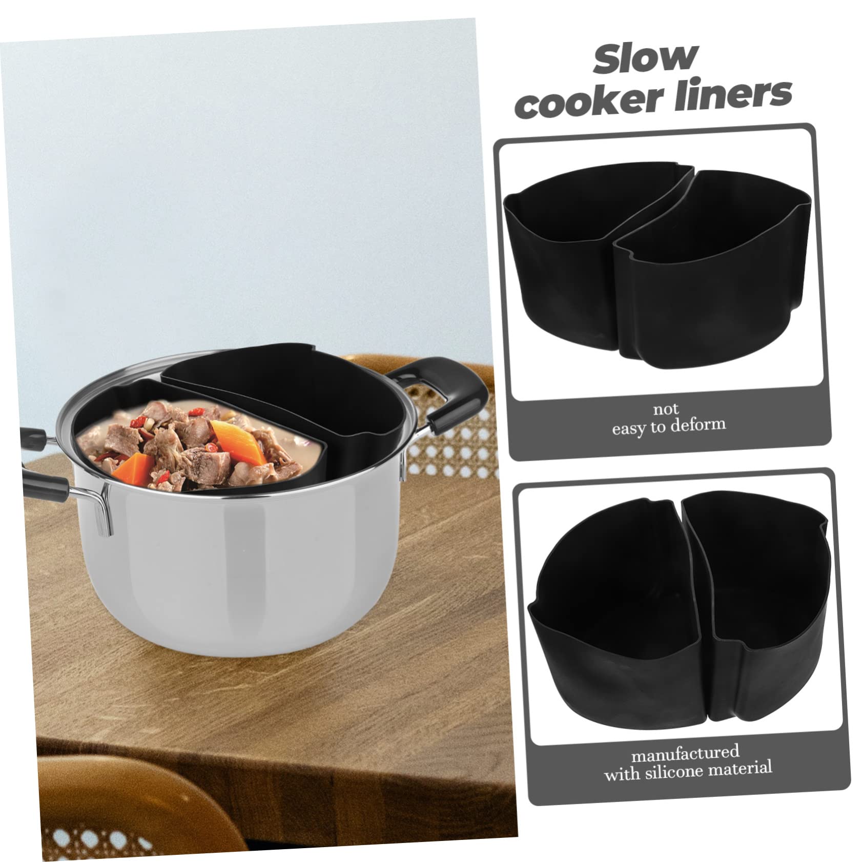 HOMSFOU 4 Sets Saucepan Silicone Lining Silicone Cooking Utensils Black Rice Cooker Rice Cooker Black Silicone Cookware Leak-proof Cooker Liner Pot Supply Kitchen Pot Odorless