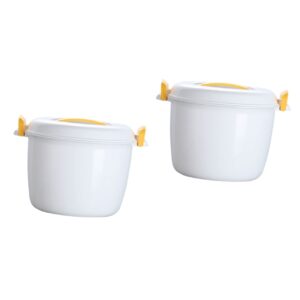 luxshiny 2pcs rice cooker kitchen microwave steamer dash egg cooker pasta pot microwave veggie steamer oven rice steamer steaming utensils microwave soup plastic heater miniature travel