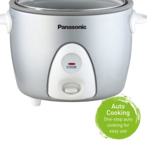 Panasonic SRG06FGE 3 Cup Rice Cooker and Steamer, White