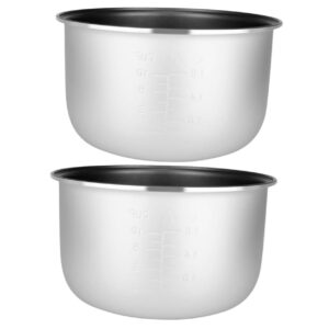 Abaodam 2pcs Rice Cooker Liner Anti-stick Ricer Cooker Pot Replacement Inner Rice Maker Removable Cooking Pot Stew Nonstick Cooking Pot Inner Electric/slow Cookers Alloy Soup Pot Hot Pot