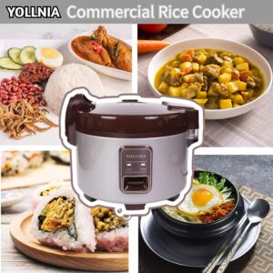 YOLLNIA Commercial Rice Cooker & 45 Cups (Cooked) Large Cooker Rice | 8.17Qt Rice Warmer Commercial | 1200W Fast Cooking Electric Rice Cooker for Restaurant | Auto Keep Warm | Non-Stick Inner Pot