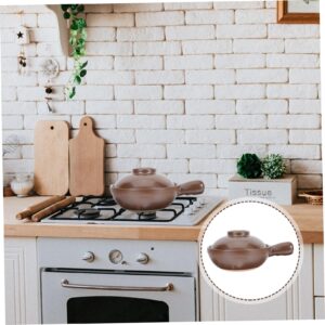 HEMOTON 2pcs Bibimbap Pot Casserole with Handle China Hutch Milk Pan Bread Pan Ceramic Steam Pot Japanese Soup Cooking Pot Korean Rice Cooker Non- Stick Ceramics Hot Pot Pottery