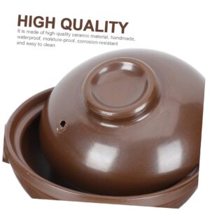 HEMOTON 2pcs Bibimbap Pot Casserole with Handle China Hutch Milk Pan Bread Pan Ceramic Steam Pot Japanese Soup Cooking Pot Korean Rice Cooker Non- Stick Ceramics Hot Pot Pottery