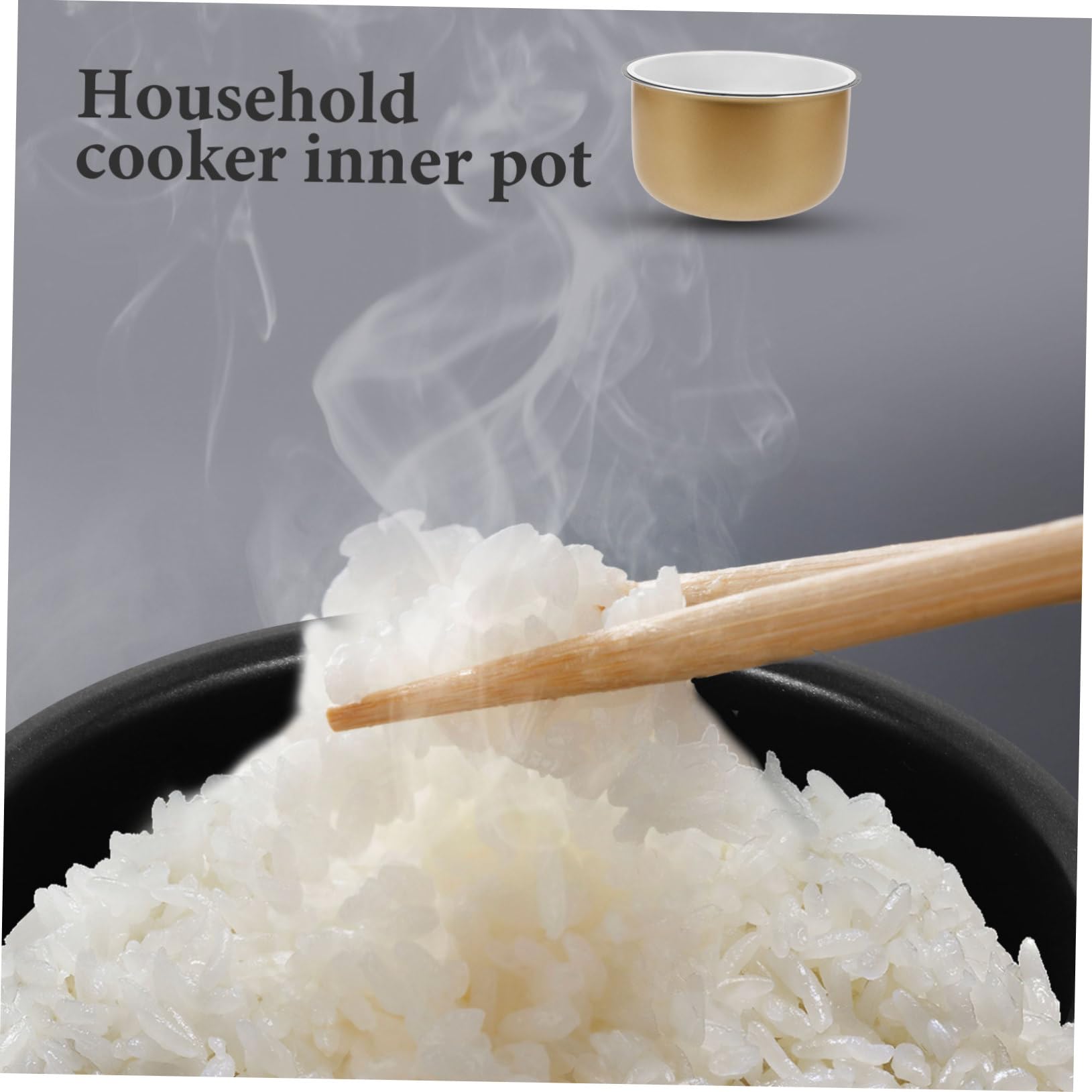 HOMSFOU 3pcs Rice Cooker Liner Cooking Pot Inner Steaming Pot Maker Slow Cooker Inner Cooking Pot Cooker Liner Container Rice Cooker Inner Pot Nonstick Rice Boiler Pots and Pans Alloy