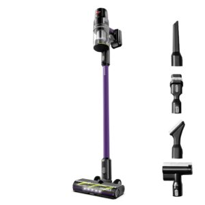 bissell cleanview xr pet 300w lightweight cordless vacuum w/ removable battery, 40-min runtime, deep-cleaning furbrush & tangle-free brush roll, led lights, xl tank, dusting & crevice tool, wall mount