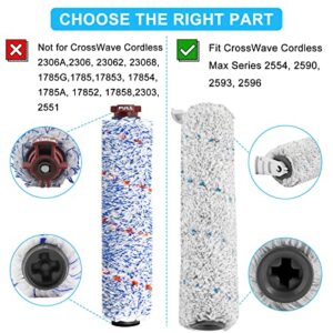 Replacement Parts for Bissell CrossWave Cordless Max 2554 2554A 2590 2593 2596 2597 HydroSteam Plus Series 3515 35151 3513 3518, Include Multi-Surface Brush Rolls 2787 and Replacement Filters 1866