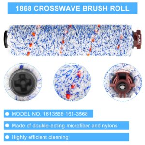 Replacement Parts for Bissell Crosswave and Bissell Crosswave Pet Pro 1785A 2306A 1785 Vacuum Cleaner, 2 Pack Crosswave Brush Roll 1868 and 2 Pack Crosswave Filters 1866