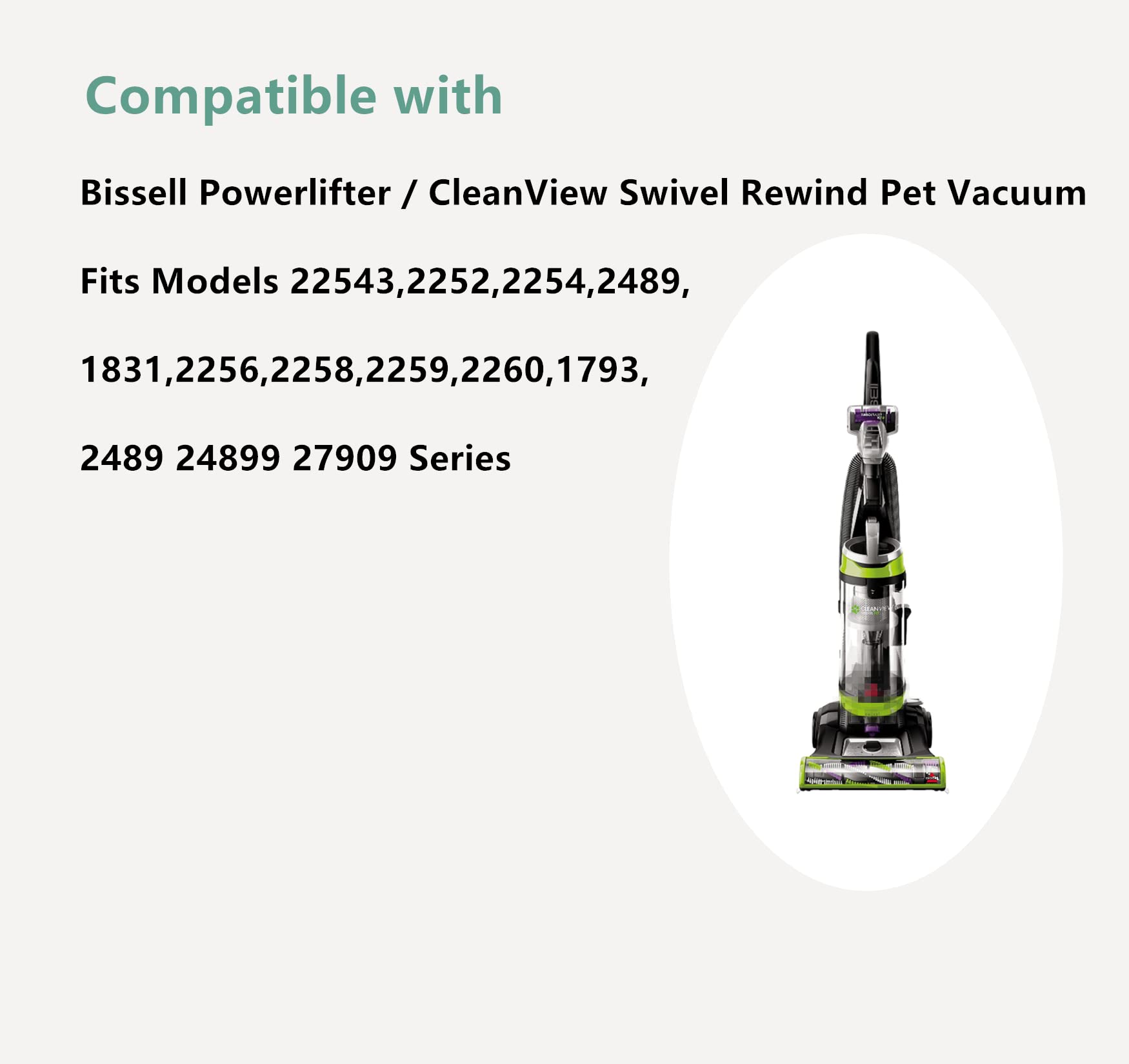 Part # 3031120,Replacement Belts for Bissell Powerlifter / CleanView Swivel Rewind Pet Vacuum,Fits Models 22543,2252,2254,2489,1831,2256,2258,2259,2260,1793,2489,24899,27909 (Pack of 2)