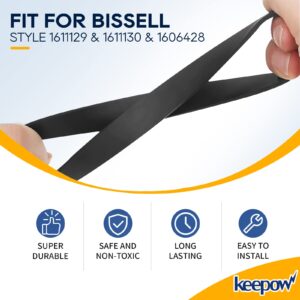 KEEPOW Replacement Belt Set Compatible with Bissell ProHeat 2X Revolution Pet Pro Carpet Cleaner 1986, 1964, 2007, 2007P Series, Part# 1606428 & 1611129 & 1611130