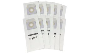 10 pack replacement bags to fit bissell style 7 bags compatible with bissell upright vacuum cleaners. part #32120. bissell 7 vacuum bags