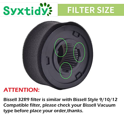 2 Replacement Filters Compatible with Bissell Power Force Rewind SmartClean PowerHelix CleanView Pet Turbo Bagless Deluxe Vacuum,Part 203-7913,32r9,1240,82H1,2037913,62x5,65793,68c71