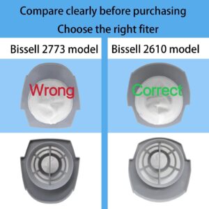 2 Pack 2610 2611 Filters Compatible with Bissell 3-in-1 Turbo Lightweight Stick Vac Series 2610, Compare to Part # 1620624