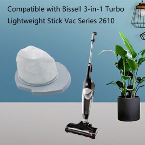 2 Pack 2610 2611 Filters Compatible with Bissell 3-in-1 Turbo Lightweight Stick Vac Series 2610, Compare to Part # 1620624