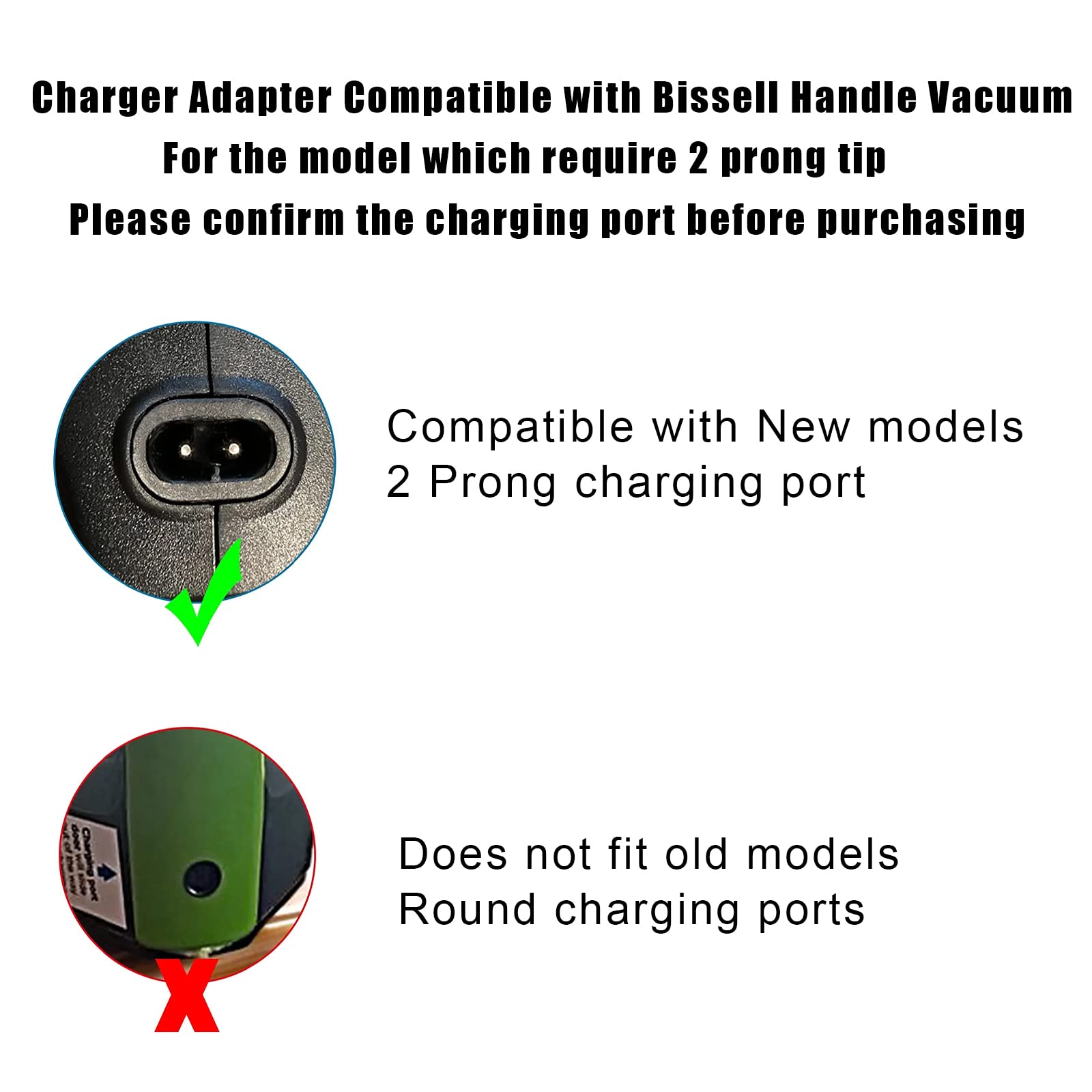 Replacement Charger Compatible with Bissell 2390A Charger Vacuum Cleanner 2390 2390A 23903 2284 2284W Cordless Hand Vacuum 1614206