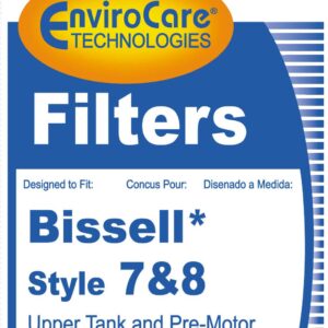 EnviroCare Premium Replacement Pre Motor Foam Vacuum Cleaner Filter made to fit Bissell Style 7/8/14 1 Upper Tank Filter and 1 Pre Motor Filter