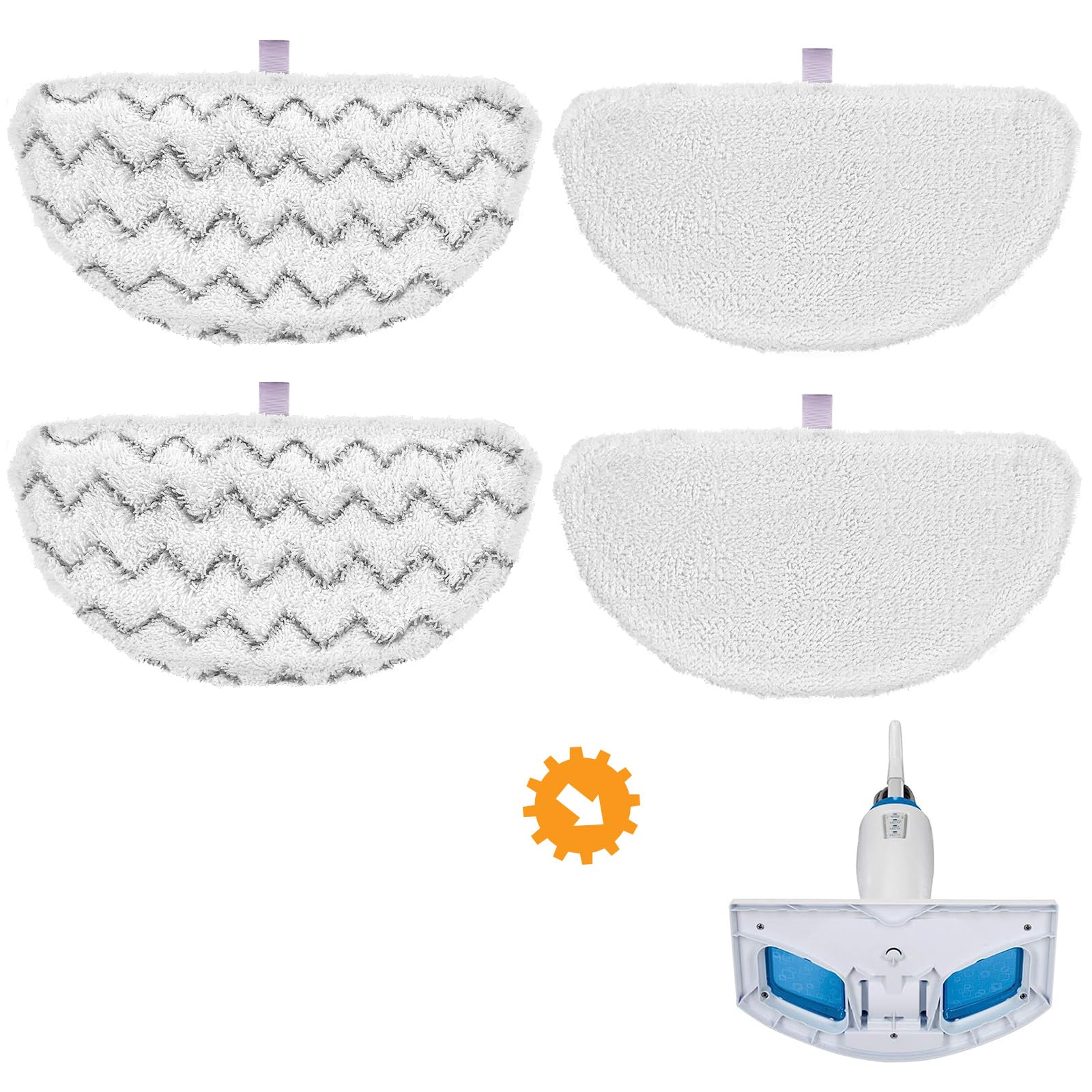 1940 Bissell Steam Mop Pads for Bissell PowerFresh Steam Mop 1806 1544 1440 2075A 2685A 1940W 19404 Series, Model 19402 19408 1940a 1940f 1940q 1940t B0006 B0017, Part #5938#203-2633, 4 Pack