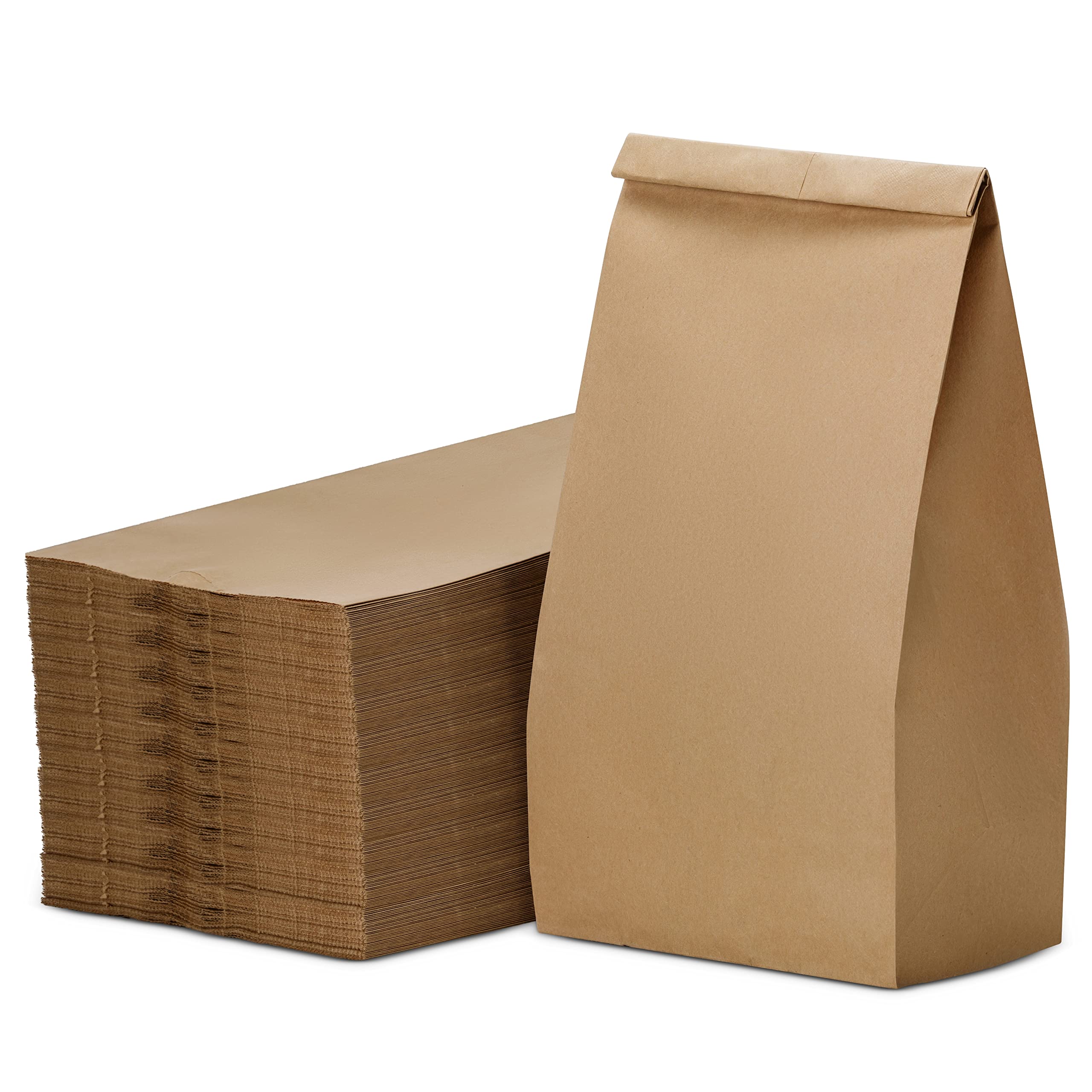 Culinware Kraft Paper Bags 8 Lb - Durable Brown Paper Bags for Snack, Lunch, Sandwich, Pastries, Popcorn, Grocery and Party Favor – Bulk Paper Bags – 6.1 x 4.25 x 12.3 In - 500 Count