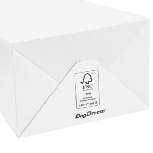 BagDream Gift Bags 100Pcs 5.25x3x8 Small Paper Gift Bags with Handles Bulk, White Kraft Paper Bags for Party favor, Retail, Grocery Sacks