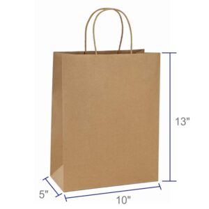 BagDream Gift Bags 10x5x13 50Pcs Brown Kraft Paper Bags Paper Gift Bags with Handles, Merchandise Bags, Retail Bags, Party Favor Bags, Shopping Bags Bulk 100% Recycled Paper Bags Sacks