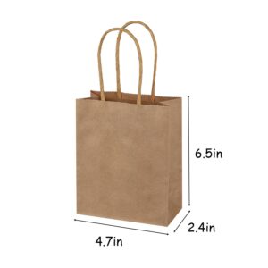 SPERPAND 30Pcs Mini Kraft Paper Bags - 6.5" Small Brown Paper Bags for Birthday, Baby Shower, Christmas, Wedding, Party Favor Bags