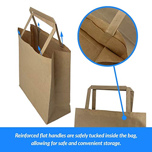 Reli. 110 Pack | 10"x5"x13" | Brown Paper Bags w/Handles | Ideal for Gift Bags, Shopping Bags, Retail/Merchandise Bags | Grocery Bags, To Go/Take Out Bags with Flat Handles