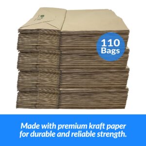 Reli. 110 Pack | 10"x5"x13" | Brown Paper Bags w/Handles | Ideal for Gift Bags, Shopping Bags, Retail/Merchandise Bags | Grocery Bags, To Go/Take Out Bags with Flat Handles