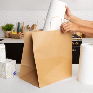 PTP BAGS Natural 16" x 6" x 12.5" Tote Bags [Pack of 250] Recyclable Kraft Paper Gift Bags