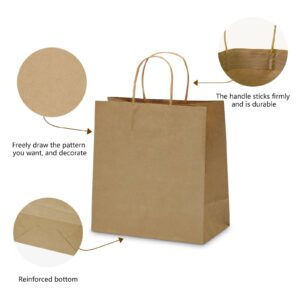 TOWRAP Brown Gift Bags With Handles 25Pcs 11 x 5.9 x 11 Inch Kraft paper Bags Bulk, Shopping Bags, Party Bags, Retail Bags, Merchandise Bags, Favor Bags