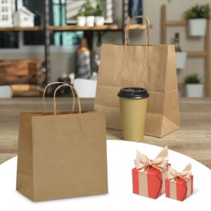 TOWRAP Brown Gift Bags With Handles 25Pcs 11 x 5.9 x 11 Inch Kraft paper Bags Bulk, Shopping Bags, Party Bags, Retail Bags, Merchandise Bags, Favor Bags