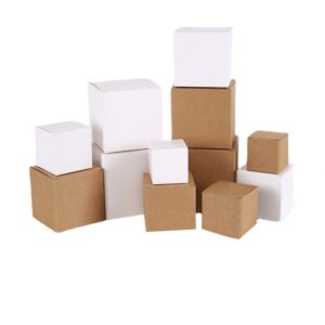 MODADA Gift Bags 5/10pcs Kraft Paper Boxes Folding Small Square Packaging Box for Gifts (Color : Kraft, Size : 5PCS_10X10X10CM)
